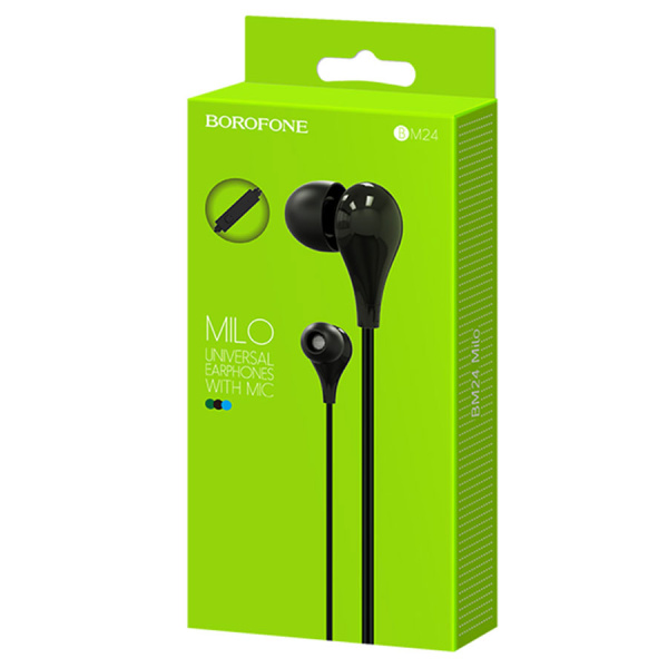 Гарнитура проводная BOROFONE BM24 вставные, кабель 1.2м, черный