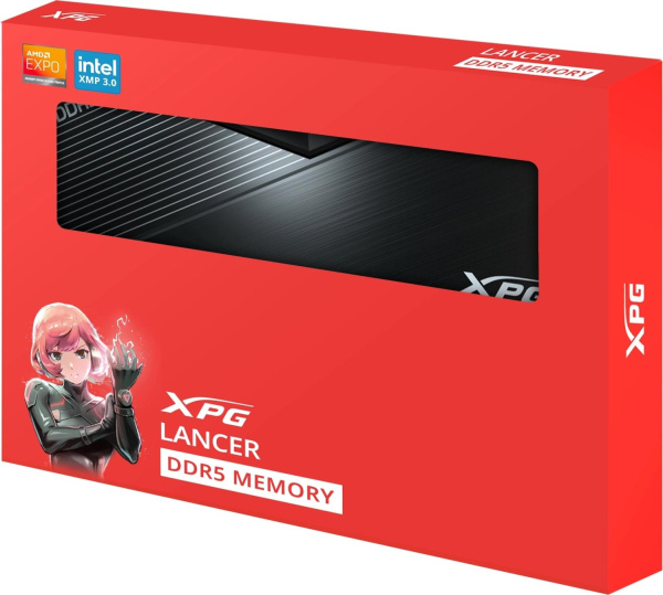 Память DDR5 2x16GB 6000MHz A-Data AX5U6000C3016G-DCLABK XPG Lancer RTL Gaming PC5-48000 CL30 DIMM 288-pin 1.35В kit single rank с радиатором Ret