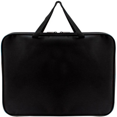 Папка на молнии с ручками А2 ПЧЕЛКА ткань, черная ПДМ-5