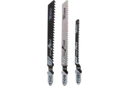 Пильные полотна Kranz №1 KR-92-0321, 3шт, T101B/T111C/T119BO, дерево быстро/чисто/фигурно