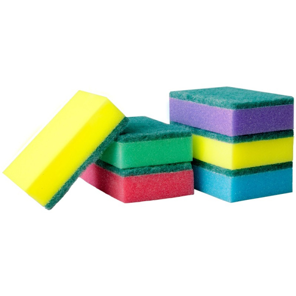 Губка для мытья посуды OfficeClean 8*5,3*2,6см, 5 шт (281460)