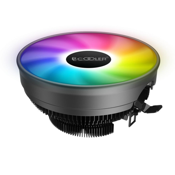 Кулер для процессора/ CPU Cooler PCCooler E126M PRO (92W, 4-pin PWM, 70mm, Al/Cu, -mm, FRGB, 1x120mm, 65.46CFM, 29.8dBA, 1600RPM, S: 1700/1200/115X, AM5/AM4, black)