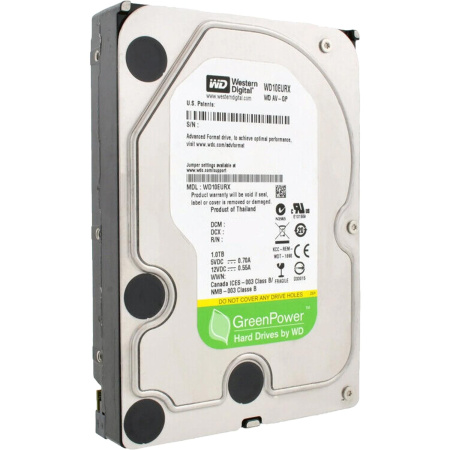 Жесткий диск/ RECERTIFIED HDD WD SATA3 1Tb AV-GP Video Surveillance 5400 RPM 64mb 1 year warranty (replacement WD10EZRZ, WD10PURX, ST1000VX013) RECERTIFIED