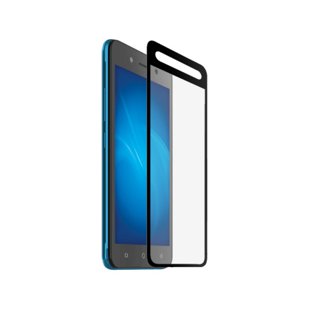 Защитное стекло для Itel A17 с цветной рамкой (fullscreen+fullglue) DF itColor-05 (black)