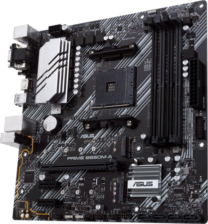 Материнская плата Asus PRIME B550M-A/CSM Soc-AM4 AMD B550 4xDDR4 mATX AC`97 8ch(7.1) GbLAN RAID+VGA+DVI+HDMI