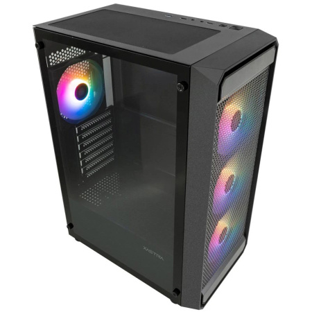Корпус ATX Б_БП XASTRA A403 4FRGB Black (USB3.0,Audio,TG,черный,Mesh,4х120мм FRGB,CPU Cooler до 160мм, VGA до 285мм)[A403-4FC12F]