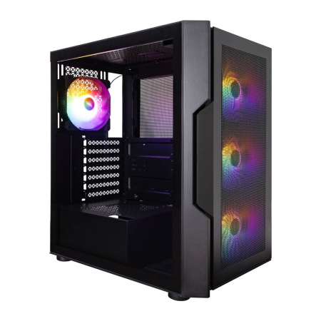 Корпус ATX Б_БП 1STPLAYER TRILOBITE T7-P Black (2*USB3.0, Audio, Window, 4x120mm LED, черный)[T7-P-BK-4F1