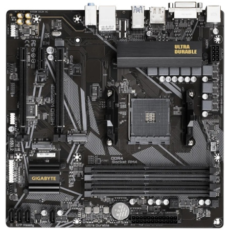 Мат.плата SocAM4 AMD B550 Gigabyte B550M DS3H (mATX,4DDR4,ECC/non-ECC,2M.2,2PCI-16,DVI,HDMI,PC4000)