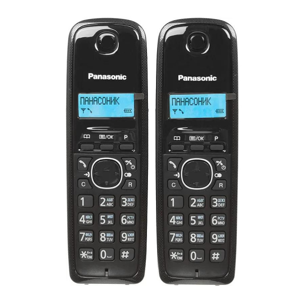 Радиотелефон Panasonic KX-TG1612RUH,серый 2трубки/50м/300м/АОН/книга_50номеров/-/-/-/15-170ч/550мАч