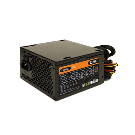 Блок питания 600Вт TESLA Q600 (PPFC,120мм,PCI-E,6SATA,80+Bronze,кабель 220V в комплекте)[TS-Q600]