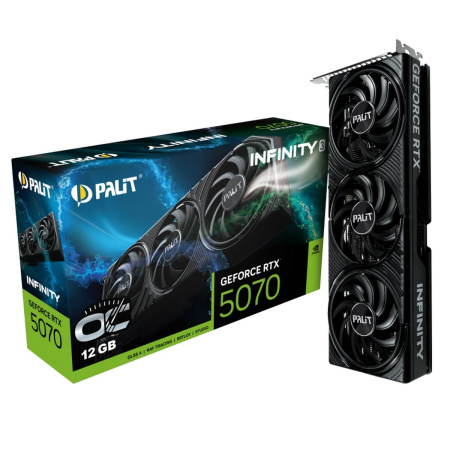 Видеокарта GeForce RTX5070 Palit 12Гб Infinity 3 OC GDDR7,192bit,HDMI,3DP (NE75070S19K9-GB2050S) ret
