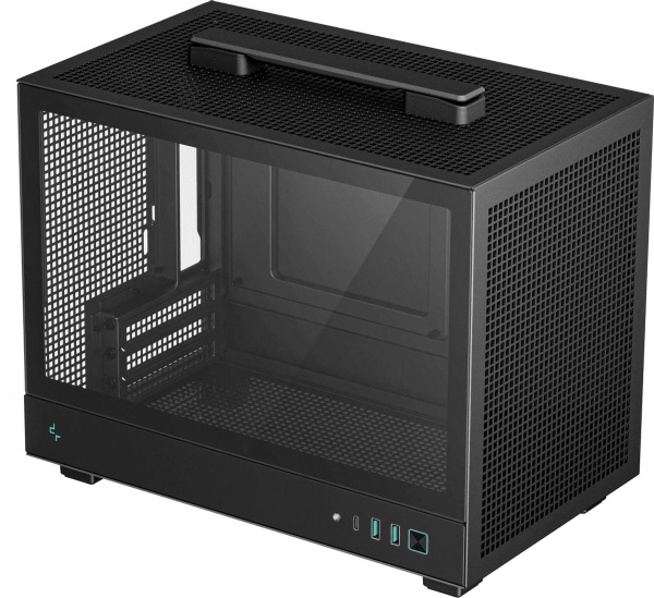Корпус MINI-ITX Б_БП Deepcool CH160 (2*USB3.0,Type-C,Audio,TG,черный,ручка)