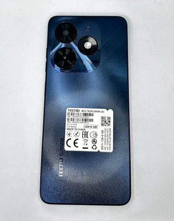 Распродажа! Смартфон Tecno SPARK 20C 8Гб 128Гб Gravity Black 6.56", IPS, 1612*720, 4*1.8+4*2.2ГГц, 50+0.08Мп, 8Мп, 4G, 5000мАч(царапины без комплекта)