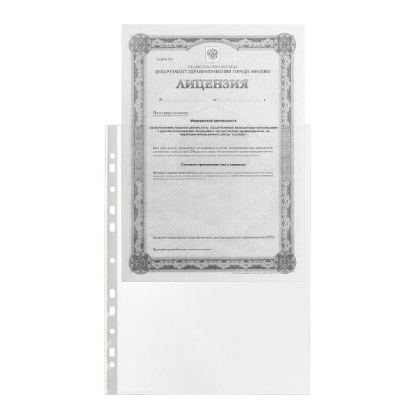 Файл перфорированный А4 60мкм. Attache Selection 100 шт., (1160668)