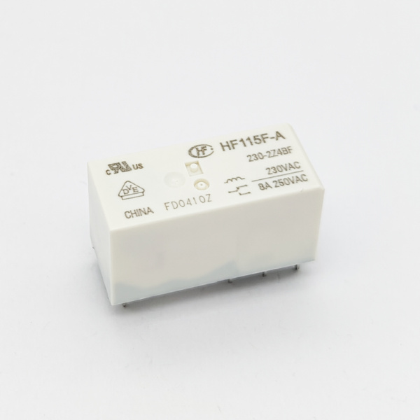 Реле электромагнитное AC 230в, 8а, DPDT, 29*12.7*15.7мм, Hongfa HF115F-A/230-2Z4BF