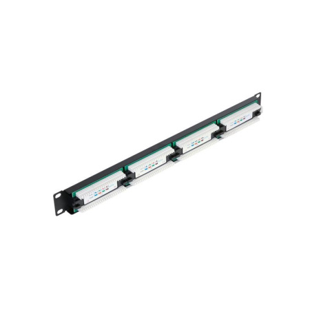 Патч-панель NETLAN EC-URP-24-UD2 19", 1U, 24 порта, Кат5e, RJ45/8P8C, 110/KRONE неэкран, черная C420