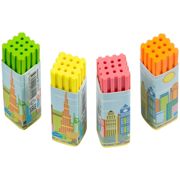 Ластик ArtSpace "Город", прямоугольный, ассорти (ER-19115)