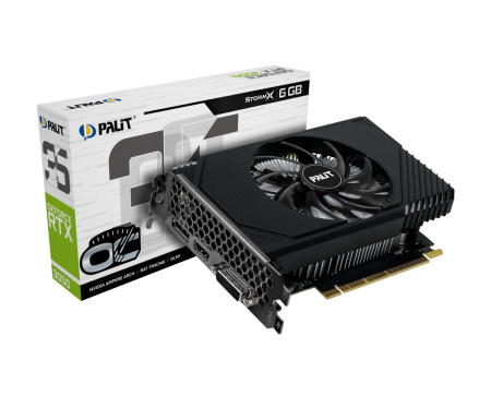 Видеокарта GeForce RTX3050 Palit 6Гб STORMX ОС GDDR6,96bit,DVI,HDMI,DP (NE63050S18JE-1070F) ret