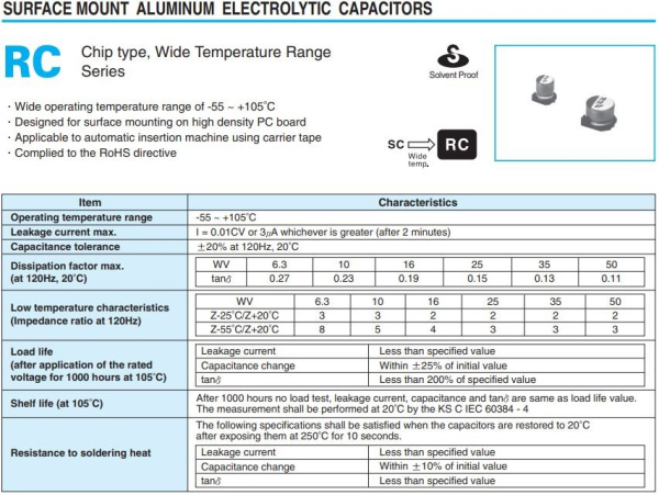 Конденсатор электролитический (ECAP SMD)  330мкф,  16в, Samwha, RC1C337M08010VR, 105C, 8*10
