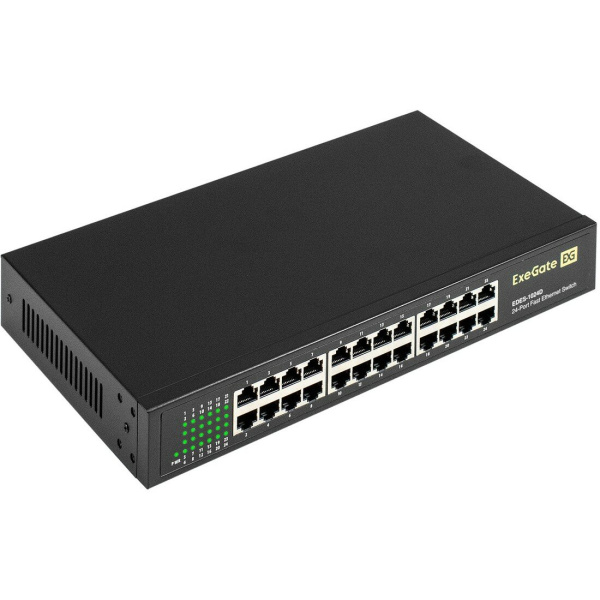 Коммутатор ExeGate EDES-1024D 24-port 10\100_Mbps металлический корпус