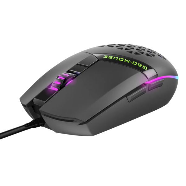 Игровая мышь USB Perfeo RANDOM (PF_B3409) оптическая, 6кн., LED подсветка 1200-3200dpi