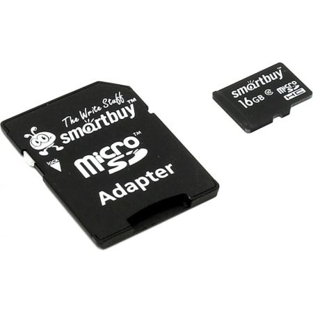 Карта памяти MicroSDHC 16Gb SmartBuy Class10 [SB16GBSDCL10-01LE] (SD адаптер)