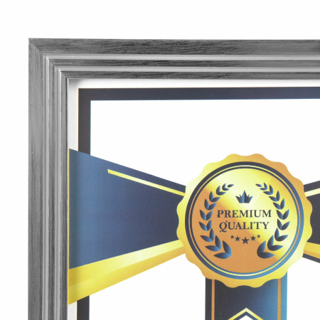 Фоторамка А4 BRAUBERG 21х30см. пластик "Respect" серебристая (391271)