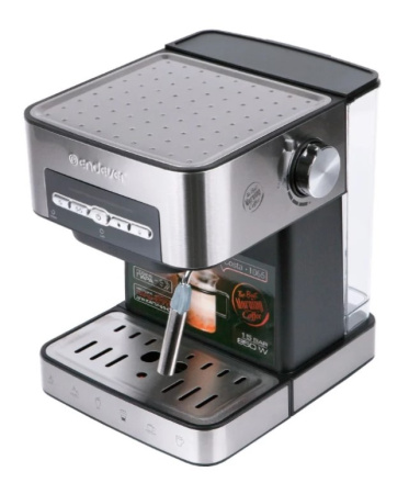 Kофеварка Endever Costa-1065 Silver 850Вт, 1.6л, 20 бар, рожковая, тип кофе: молотый