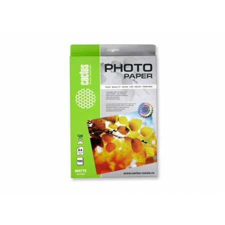 Бумага Cactus 120 г/м2, A4, матовая, 100л. CS-MA4120100