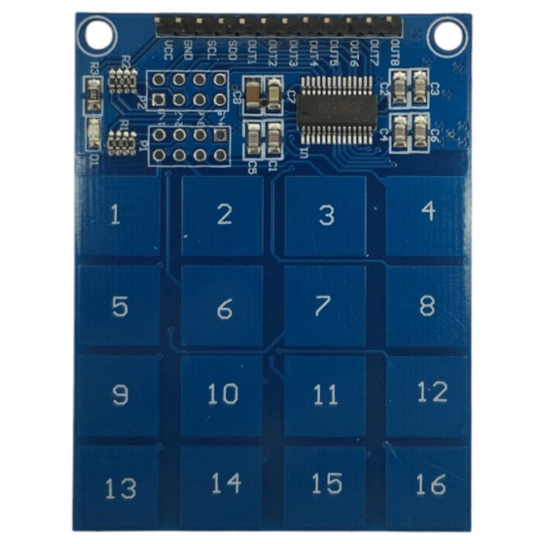 Клавиатура сенсорная 4*4 (16клавиш), Vdc2.5..5V, I2C, 8229BSF (TP229), 50*65мм