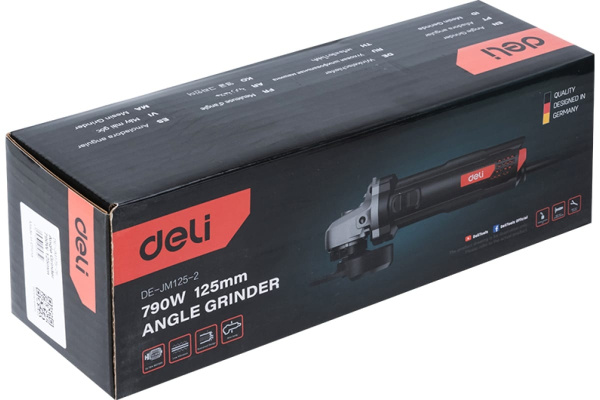 Угловая шлифмашина Deli DE-JM125-2E 790Вт, 12000 об/мин, диск 125мм