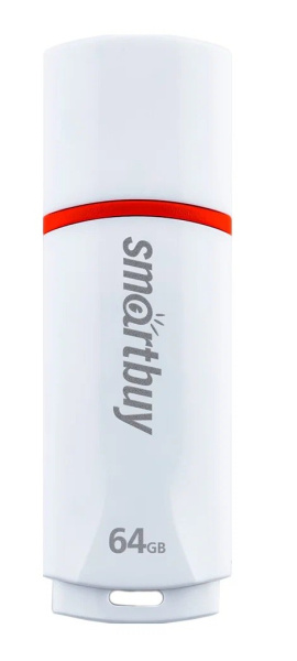 Флеш-накопитель USB2.0 64GB SmartBuy Paean (SB64GBPN-W) белый