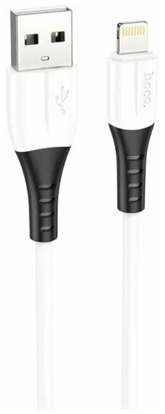 Кабель Lightning (m) - USB(m) Hoco X82, 1м, 2.4A, силиконовый, белый