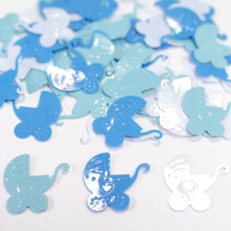 Конфетти "Коляска" голубая (6035037)