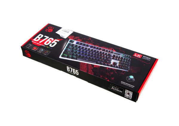 Игровая клавиатура USB A4Tech Bloody B765 механическая, Grey/Neon