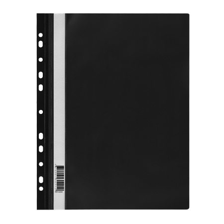 Скоросшиватель пластиковый А4 160мкм. СТАММ с перфорацией, черный (ММ-32254)