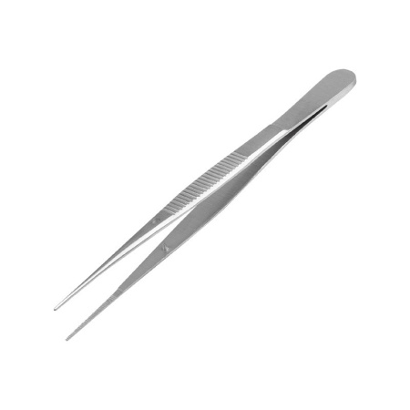 Пинцет 100мм, Профи Rexant 12-0340, прямой, фиксатор, рифлённый