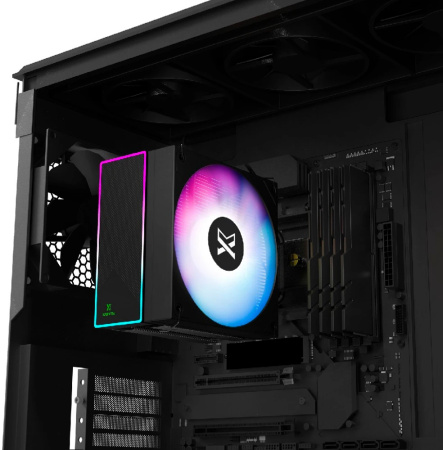 Кулер S115х/1200/1700/1851/AMx XASTRA AR400 FRGB BK (220W/120mm/800-1800rpm/FRGB//top cover with FRGB led/4 тепл.трубки)[AR400-BKSFPX-GL]