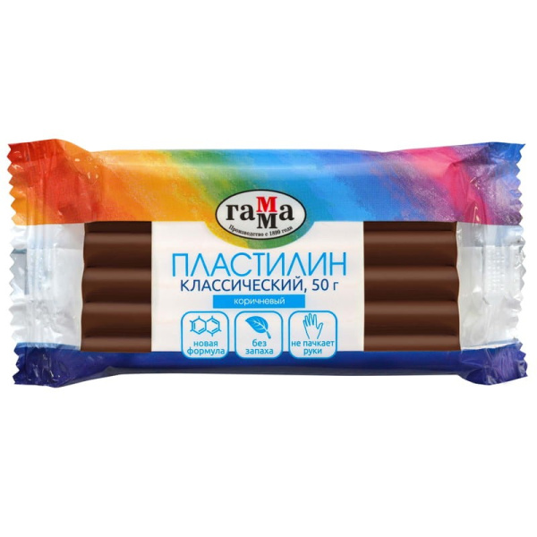 Пластилин ГАММА "Классический" 50г, коричневый (270818_16)