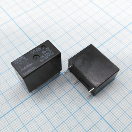 Реле электромагнитное DC 12в,  5а, SPDT, 20.3*10.3*15.8мм, Omron G5SB-14 12VDC