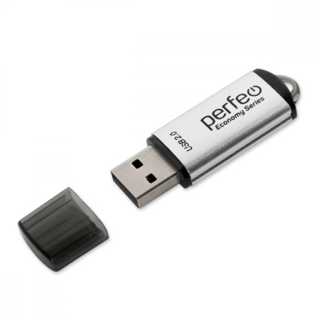Флеш-накопитель USB2.0 128Gb Perfeo E01 (PF-E01S128ES) Серебристый