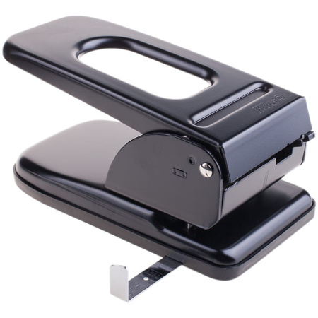 Дырокол KW-trio 967 на 70л. с линейкой, метал, черный