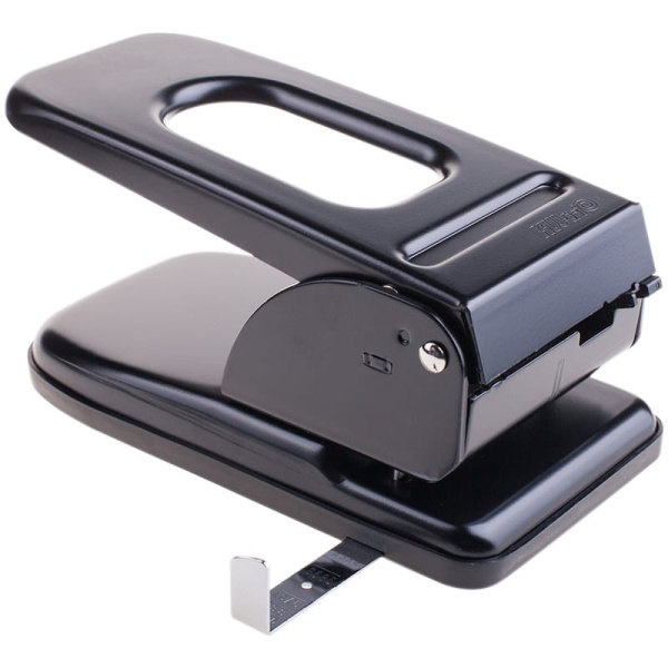 Дырокол KW-trio 967 на 70л. с линейкой, метал, черный