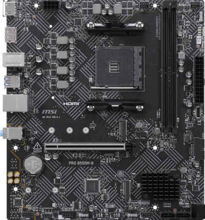 Материнская плата MSI PRO B550M-B Soc-AM4 AMD B550 2xDDR4 mATX AC`97 8ch(7.1) GbLAN RAID+HDMI+DP