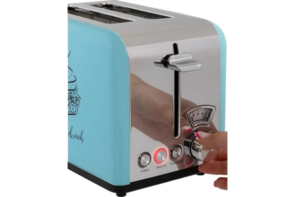Тостер VLK Palermo 100 Blue 900Вт, механическое управление