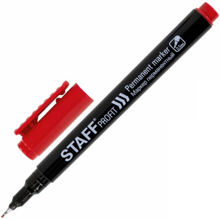 Маркер перманентный STAFF "Profit PM-105" 0,5мм., красный (152172)