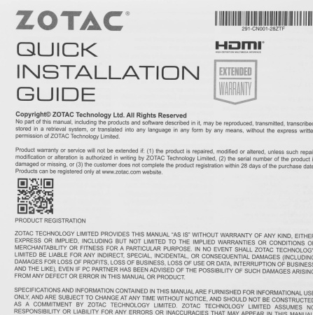Видеокарта Zotac PCI-E 4.0 RTX 3050 ECO NVIDIA GeForce RTX 3050 8Gb 128bit GDDR6 1777/14000 HDMIx1 DPx3 HDCP Ret