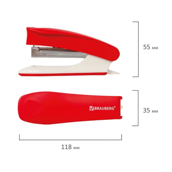 Степлер №10 BRAUBERG "Metropolis" на 20л. ассорти (228751)