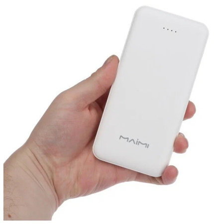 Аккумулятор внешний 10000_mAh MAIMI Mi1  2USB/Micro/Type-C (белый)