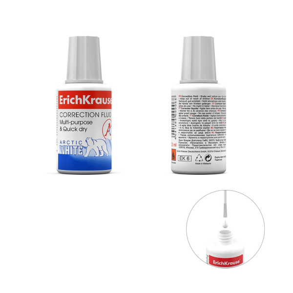 Корректирующая жидкость Erich Krause "Arctic White" (6)